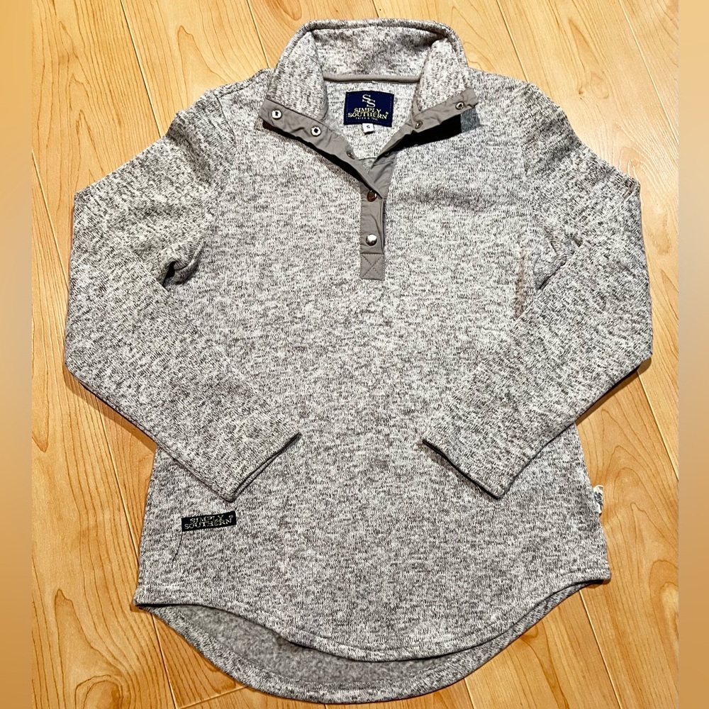 Simply Southern Gray V-Neck Sweater